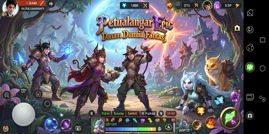 Tampilan gameplay epik dari game RPG 3446.