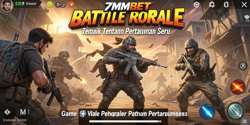 Tampilan seru gameplay 7MMBET dalam pertarungan Battle Royale.