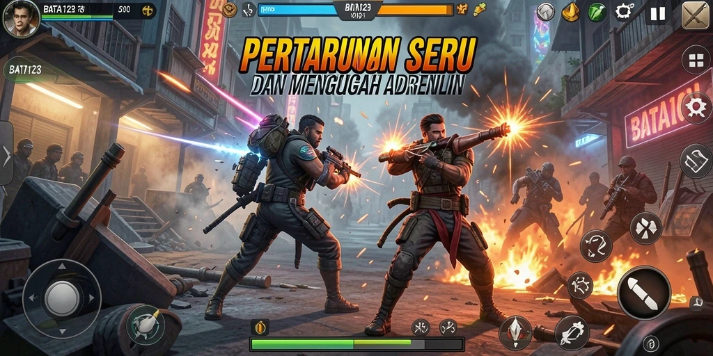 Tampilan gameplay BATA123 dengan pertarungan memukau dan karakter beragam.