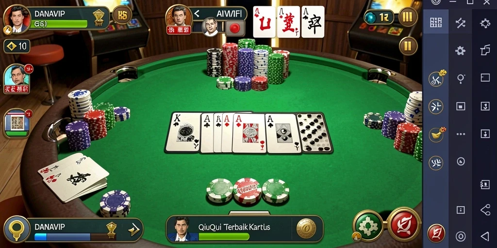 Screenshot menampilkan aksi seru dalam game QiuQiu.