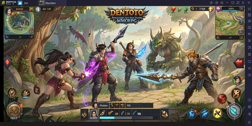 Screenshot gameplay DENTOTO menampilkan petualangan seru dalam MMORPG.