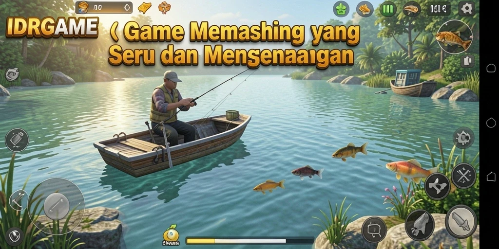 Tampilan gameplay menarik dalam aplikasi memancing IDRGAME.