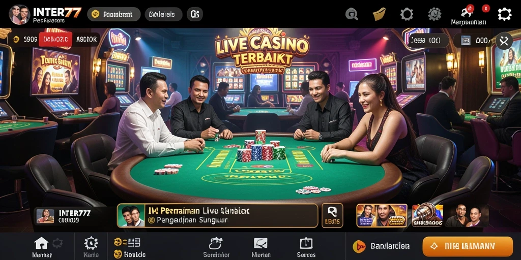 Tampilan gameplay Live Casino yang interaktif dan mendebarkan.