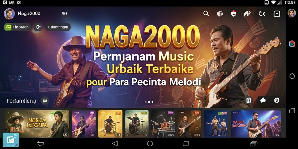 Tampilan utama NAGA2000 dengan berbagai pilihan lagu dan gameplay menarik.