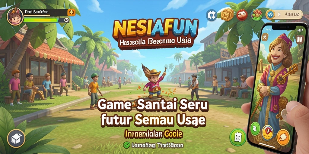 Screenshot menampilkan gameplay NESIAFUN yang penuh warna dan menyenangkan.