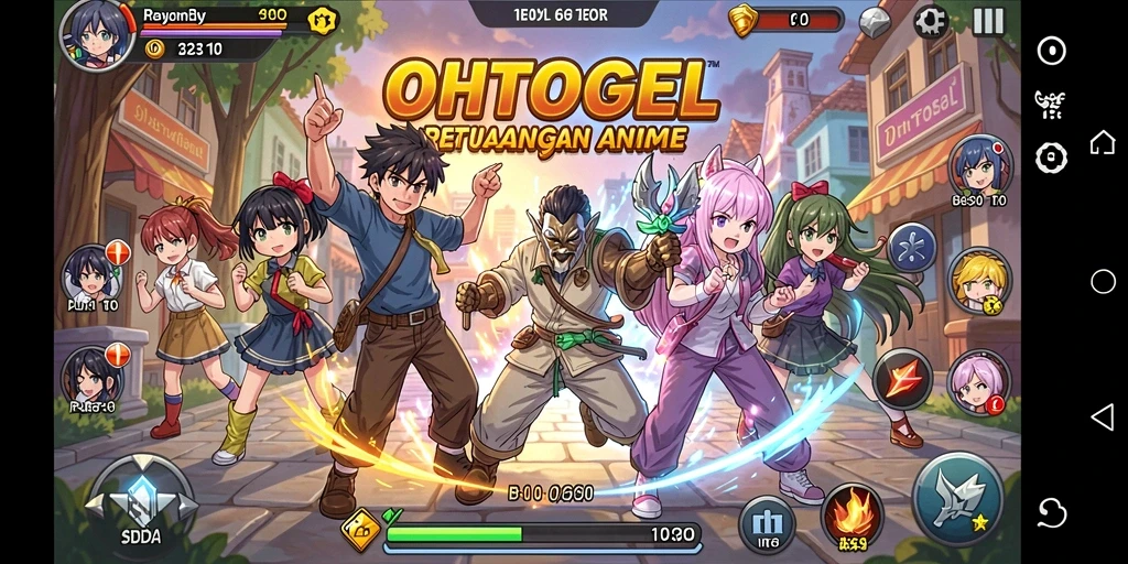 Tampilan gameplay menarik dari OHTOGEL dengan karakter Anime yang dinamis.