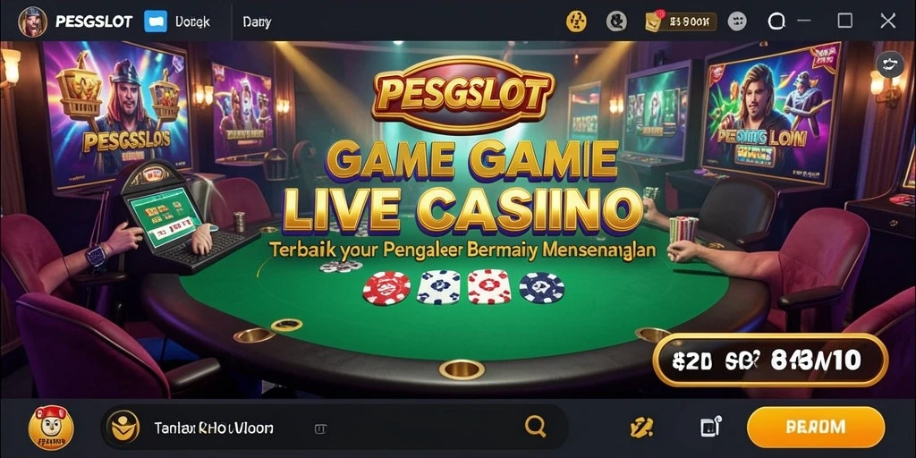 Screenshot PESGSLOT menampilkan dealer langsung yang membawa suasana Live Casino.
