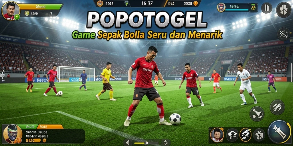 Gameplay seru dalam pertandingan sepak bola yang menggugah semangat.