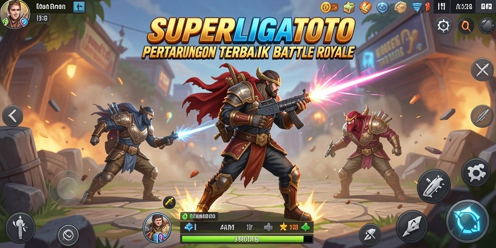 Tampilan gameplay menegangkan dalam SUPERLIGATOTO Battle Royale.
