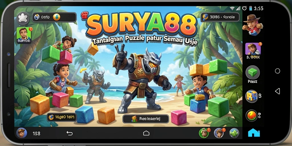 Tampilan menarik dan gameplay seru di SURYA88 Puzzle.