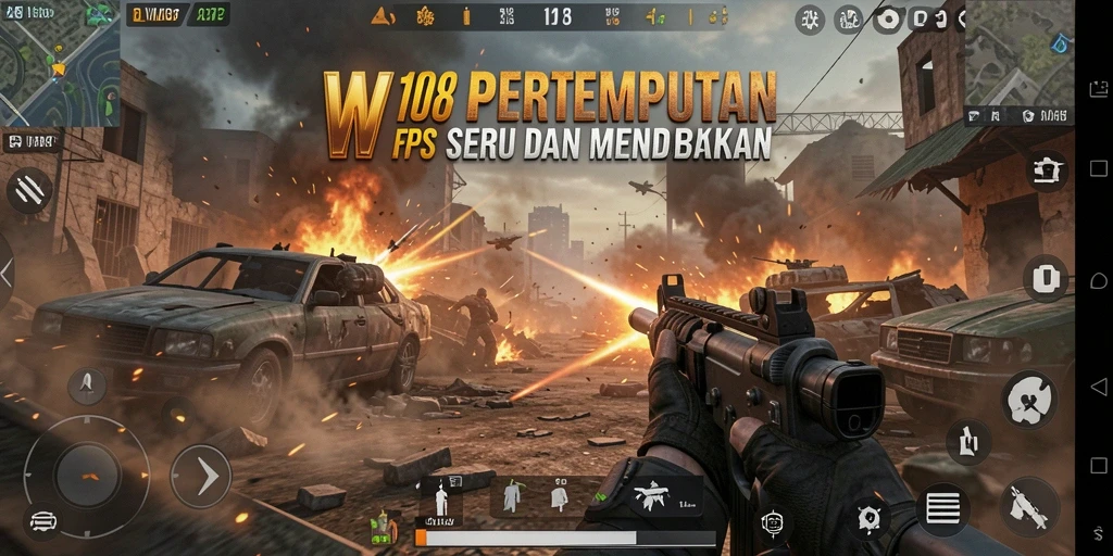Screenshot gameplay VW108 yang mengesankan dalam pertempuran FPS.