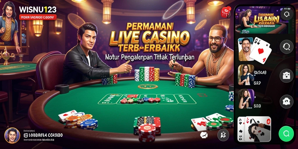 Tampilan gameplay nyata dari WISNU123 dengan dealer langsung.